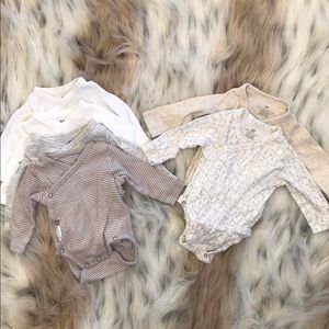 Lot of 6 H&M Kimono Side-Snap Organic Bodysuits